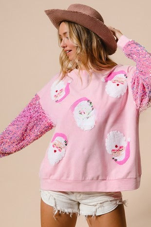 Women's Festive Sequin Padded Christmas Sweatshirt
