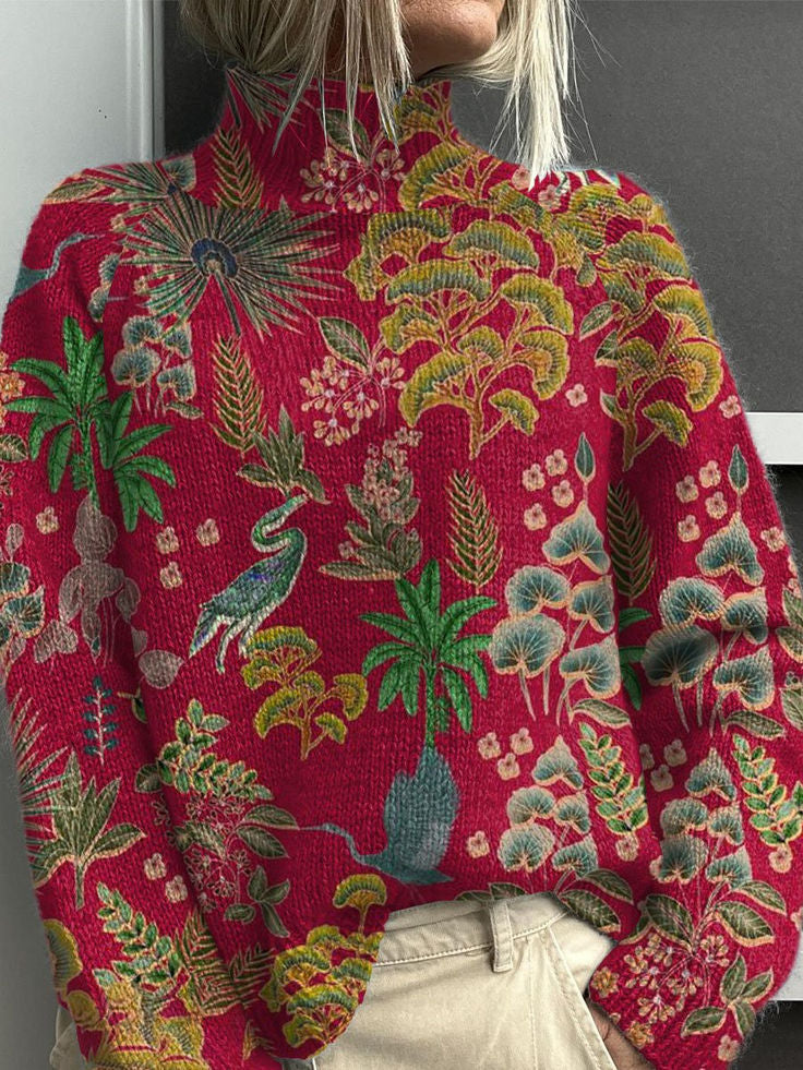 Women's 3d Digital Printing Fresh Cloak Coat Sweater Pullover