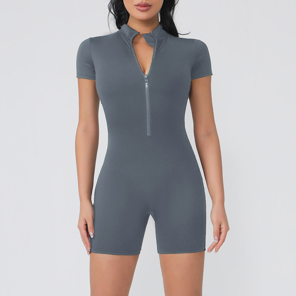 Short-Sleeve Yoga Bodysuit for Workout & Fitness