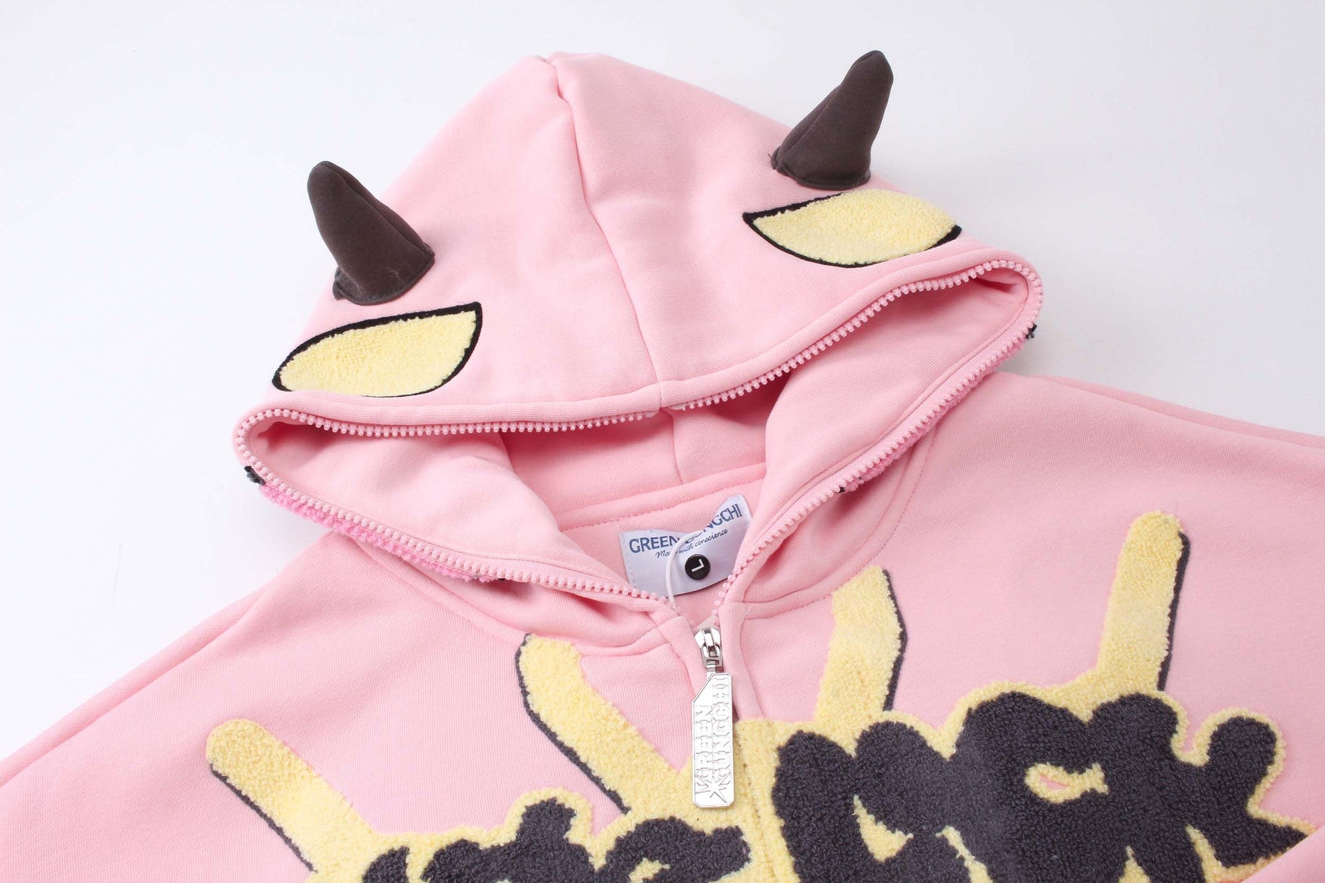Cute Spider Embroidery Hooded Cardigan Sweater