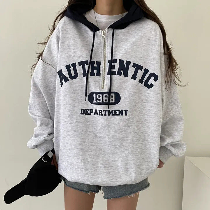 Niche Style Zip-Up Hoodie Sweatshirt