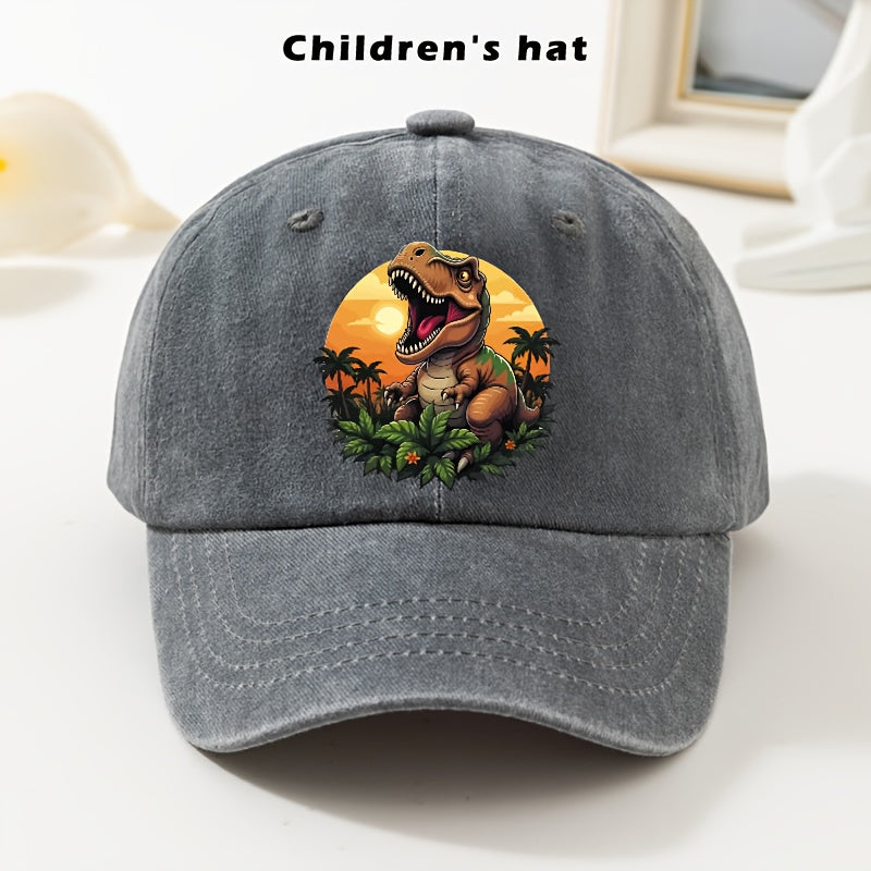 Dinosaur Print Adjustable Baseball Cap for Kids and Teens