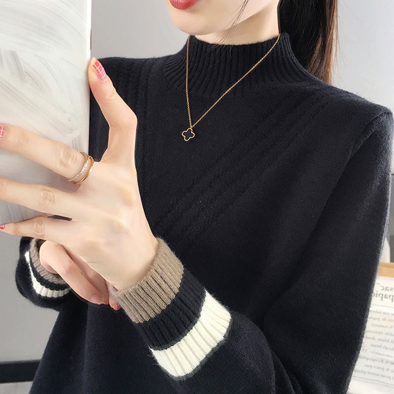 Womens Half-turtleneck Sweater Base Layer Top for Layering