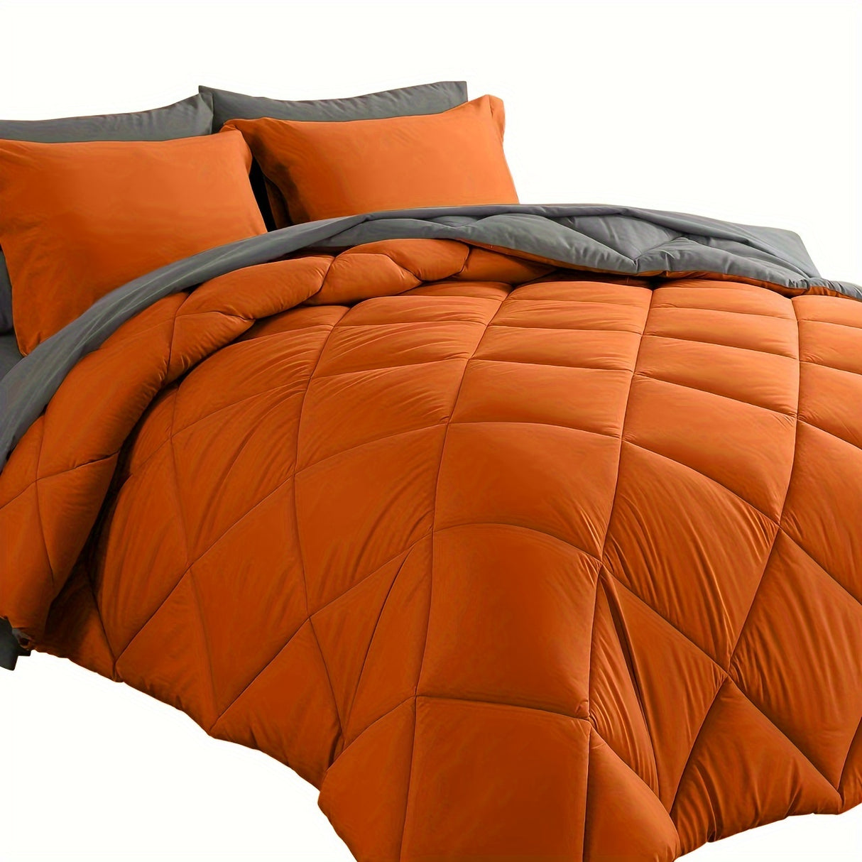 Cosybay 7pcs Luxurious Comforter Set-Breathable Comforter-Ultra-Soft Fluffy Fiber Filling, Warmth for All Seasons-Quilted Comforter, Flat Sheet, Fitted Sheet, Pillowcases, Pillow Shams, Bed In A Ba...