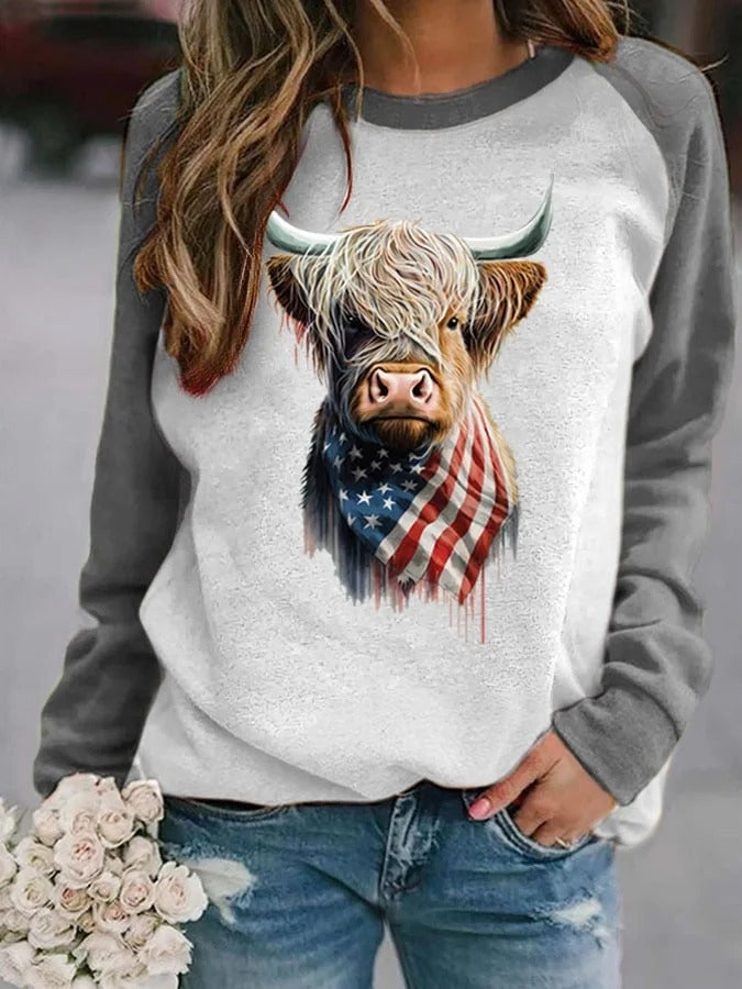 Women's Casual 3D Print Loose Pullover Sweater