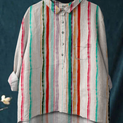Women's Casual And Loose Long-sleeve Printed Top