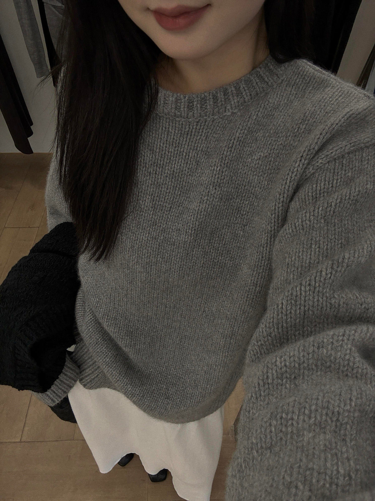 Gray Women's Pullover Knit Sweater