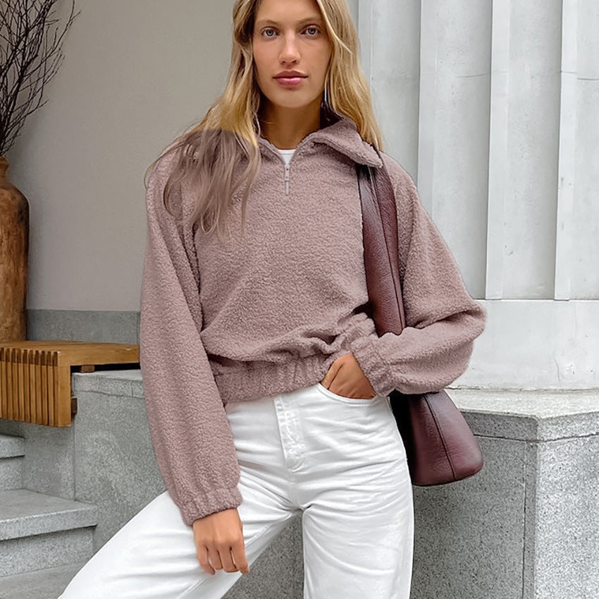 Cozy Women's Lamb Fleece Zip Jacket