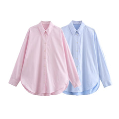 Lapel Single-breasted Simple Loose Shirt