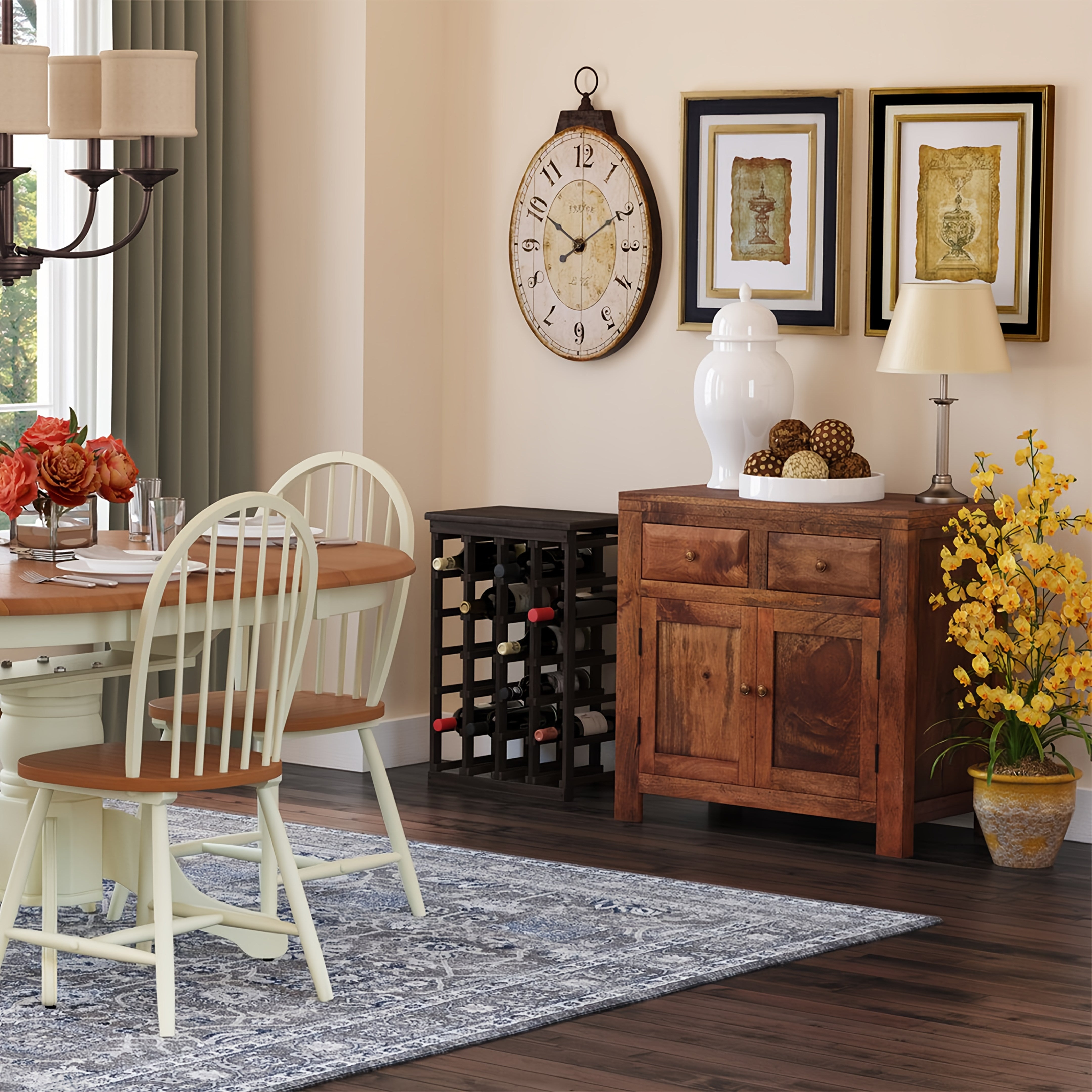 Large 29 Inch Oval Wall Clock For Living Room Decor, French Vintage Farmhouse Wall Clock, Retro Wall Clock Battery Operated As Big Decorative Wall Clocks For Home