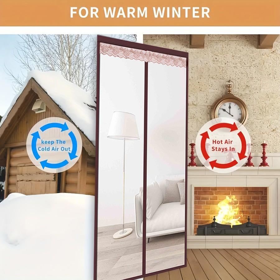 Summer Heat Insulation Magnetic Eva Door Curtain, Block High Temperature Keep Indoor Cool, Self Closing Windproof Energy Saving Anti Mosquito Screen Curtain for Household Indoor Door