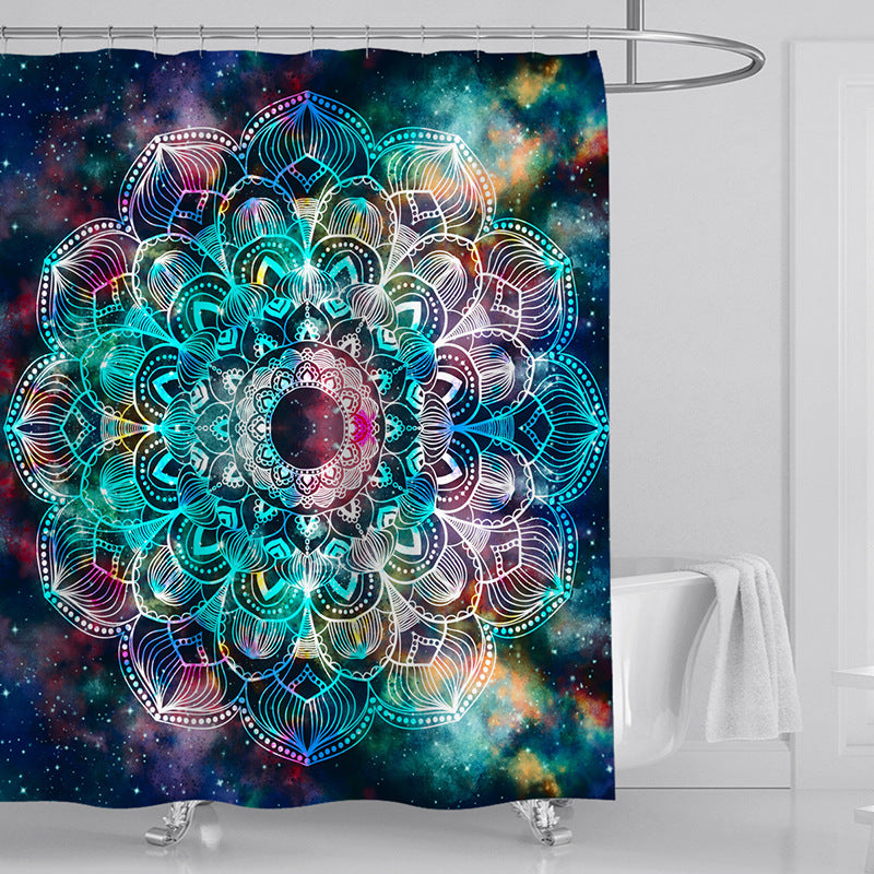 Mandala Starry Sky Diy Polyester Shower Curtain Waterproof