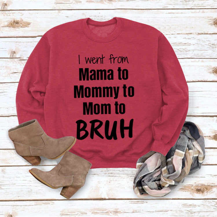 Comfy Letter Print Round Neck Loose Women's Sweater