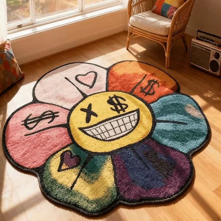 Cute Plush Irregular Faux Cashmere Rug