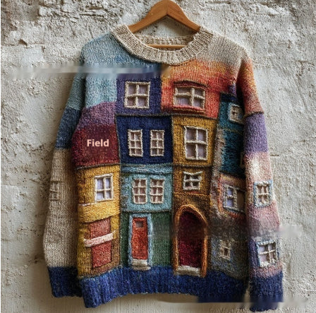 New Street-style Womens Crew-neck Sweatshirt for Fall and Winter