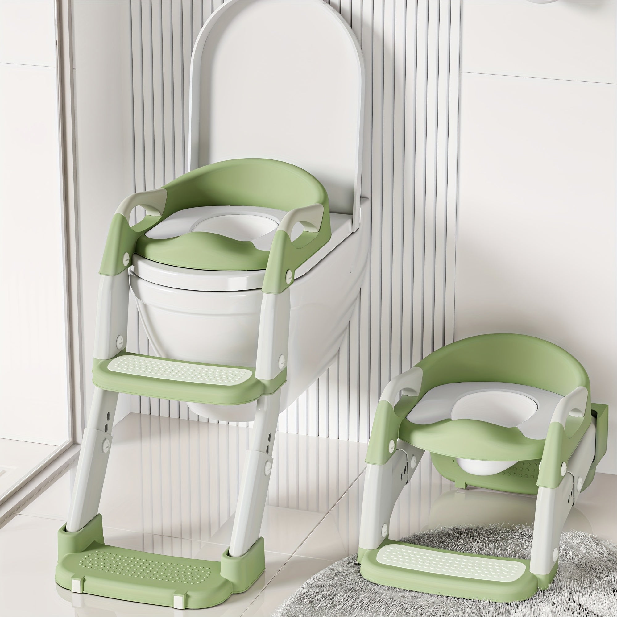 3-in-1 Potty Training Seat with Step Stool and Ladder for Toddlers