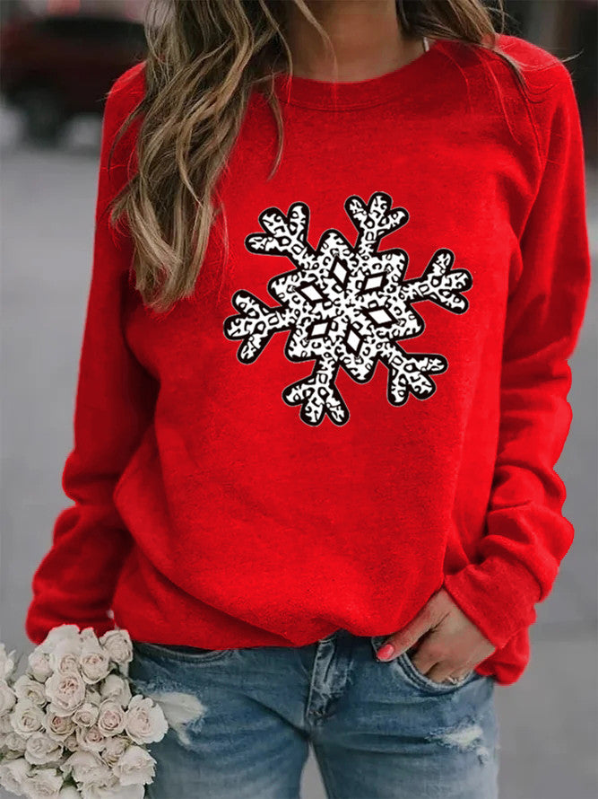 Christmas Creative Letters Printed Crew Neck Sweatshirt