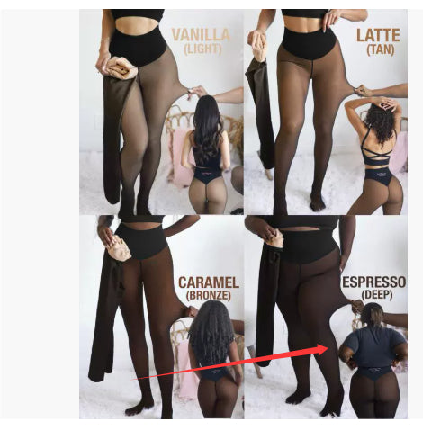 Winter Warm Translucent Fleece-Lined Shaping Leggings