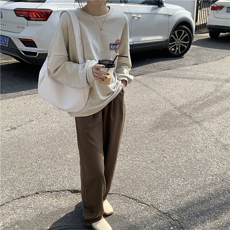 Women's Casual Long-Sleeve Letter Pullover Sweater