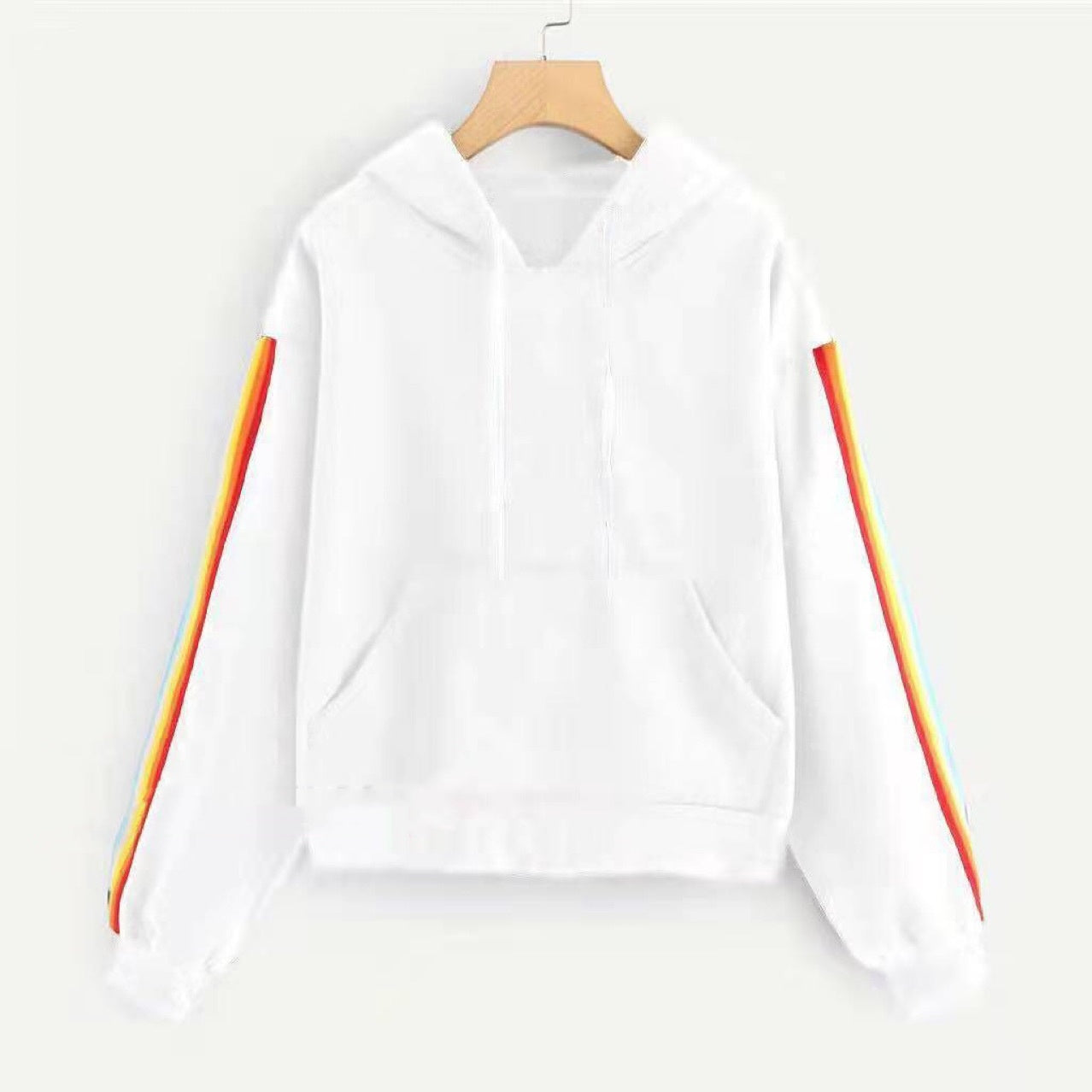 Women's Rainbow Striped Long-Sleeve Knit Sweater