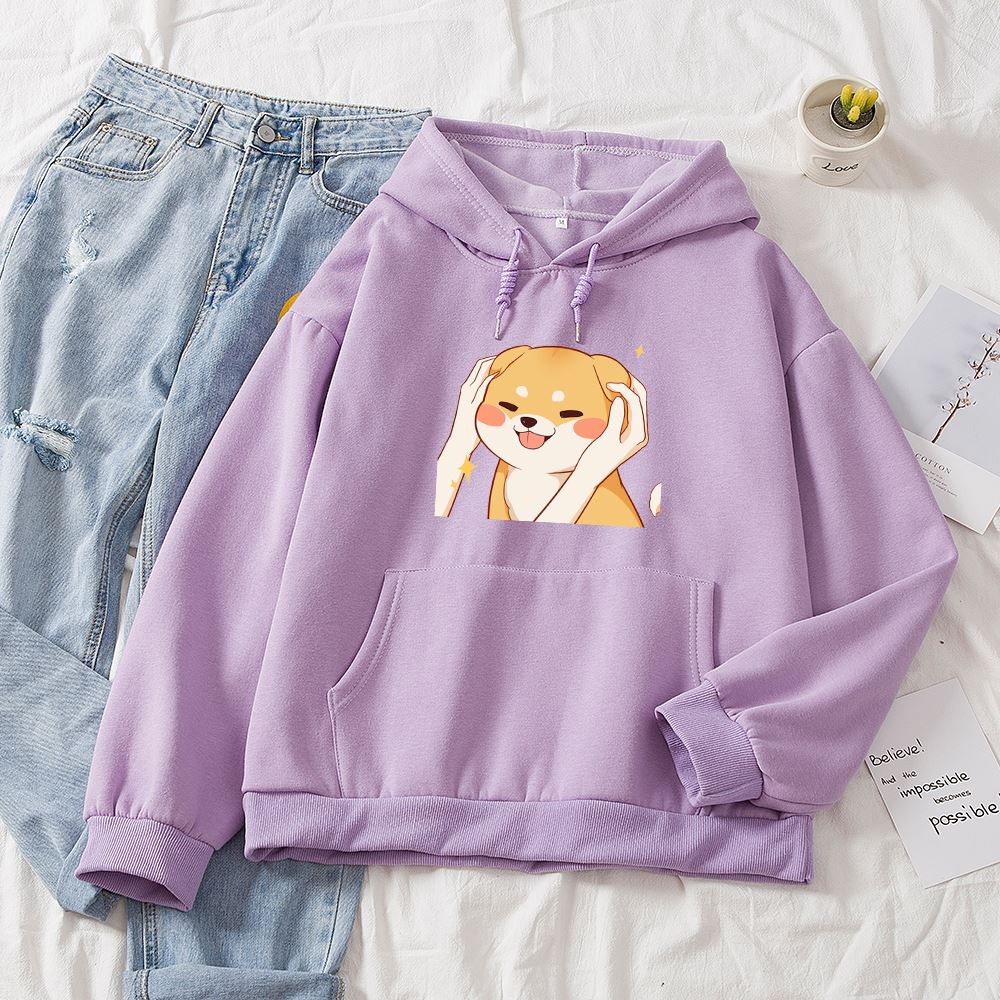 Casual Solid Color Loose Pullover Hoodie