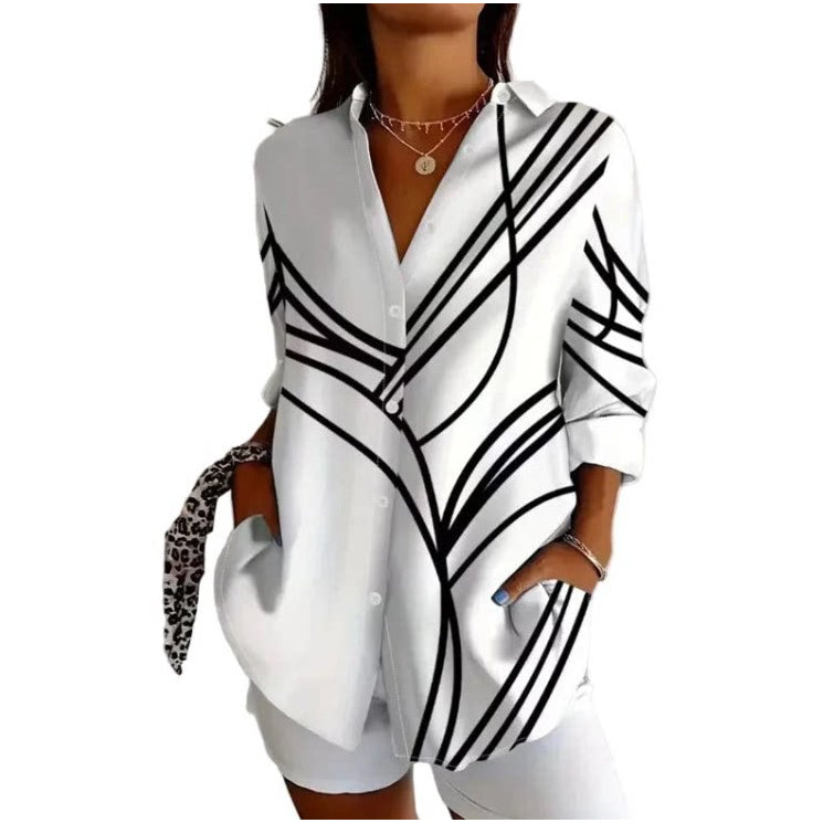 Sequin Gradient Printing Loose Casual Top