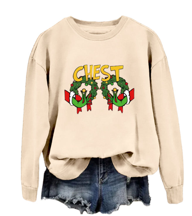Women's Printed Long-Sleeve Cotton Hoodie