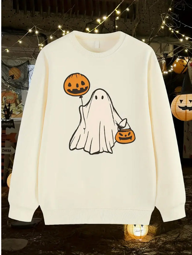 Cozy Fleece Letter Print Long Sleeve Casual Sweatshirt