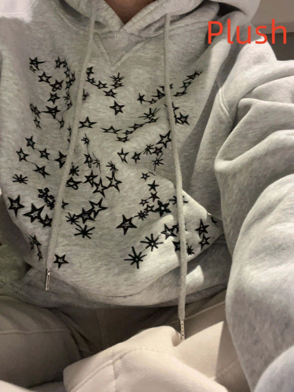 Embroidered Loose Hooded Couple Sweater Coat