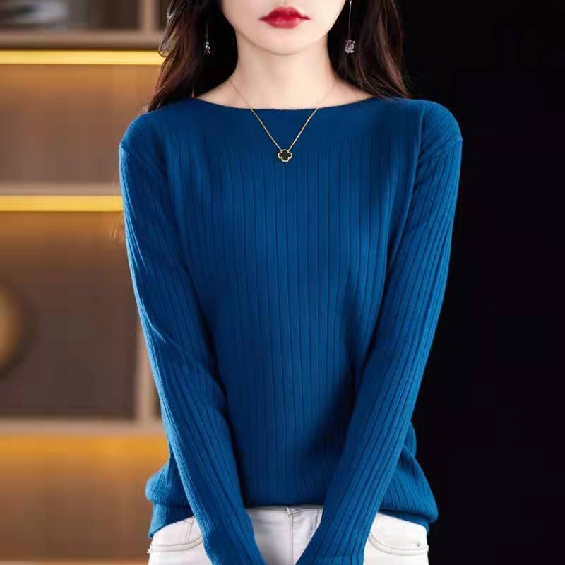 Women's Off-neck Knitted Bottoming Shirt Autumn and Winter New