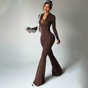 Leopard Print Slim Fit Hip Hugging Yoga Suit