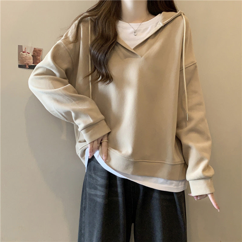 Chic Layered Fake Two-Piece Pullover Top