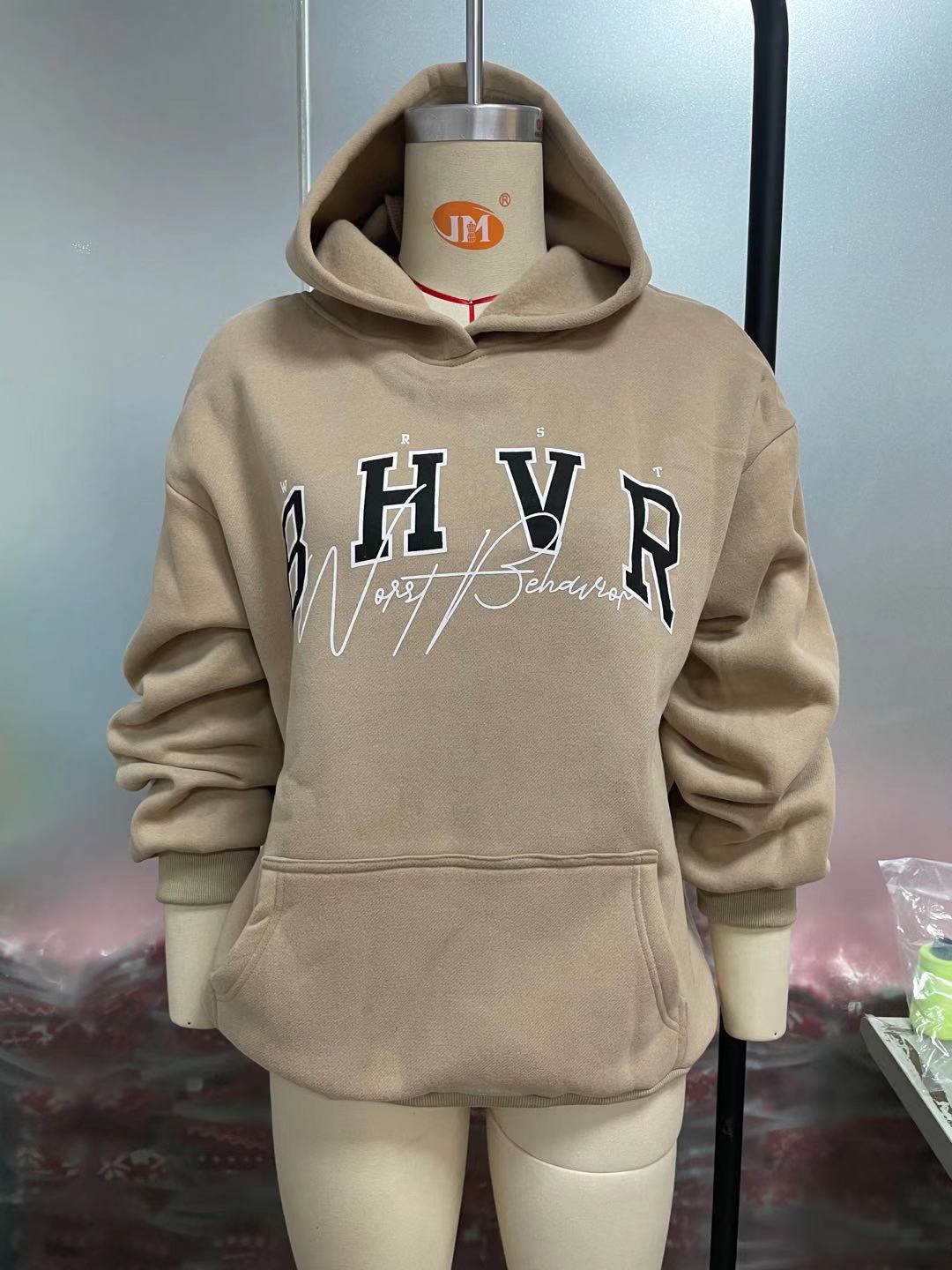 Cozy Gamer Letter Print Long-Sleeve Plush Hoodie