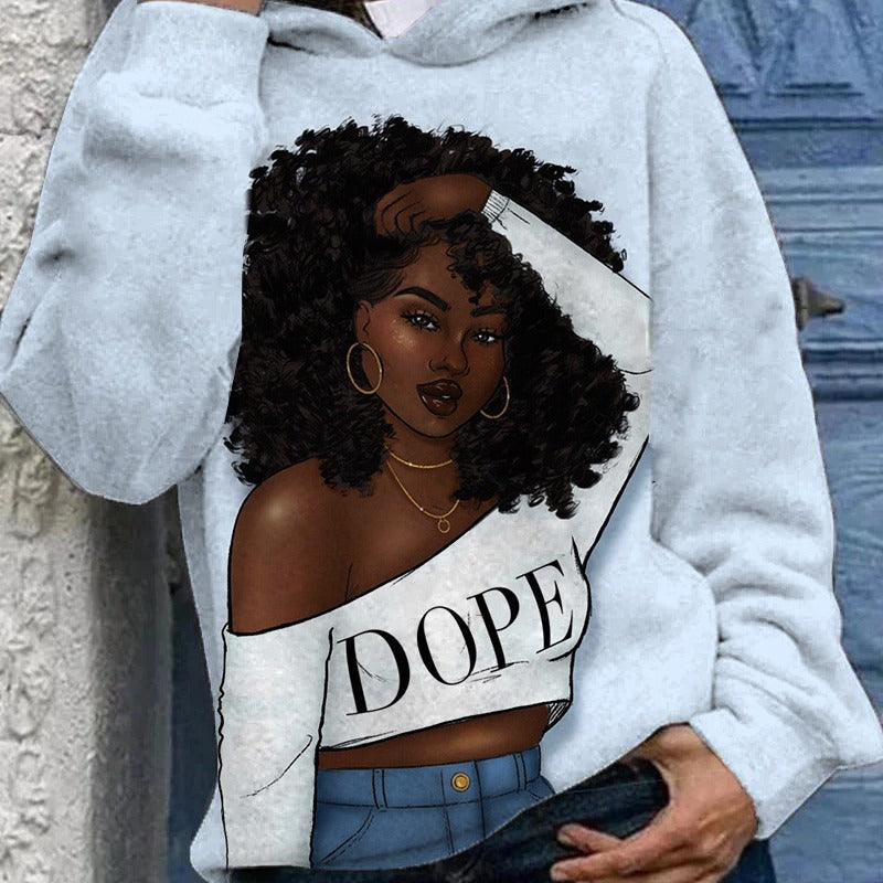 Women's Loose Casual Sports Pullover 3D Print Sweatshirt
