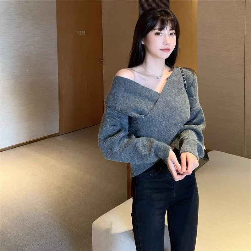Batwing Sleeve Loose Sweater Sweater for Women
