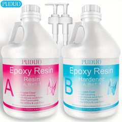 1 Gallon Crystal Clear Epoxy Resin Kit – Bubble-Free, Non-Yellowing, Self-Leveling & Low Odor for Coating, Casting, Resin Art & Jewelry Making