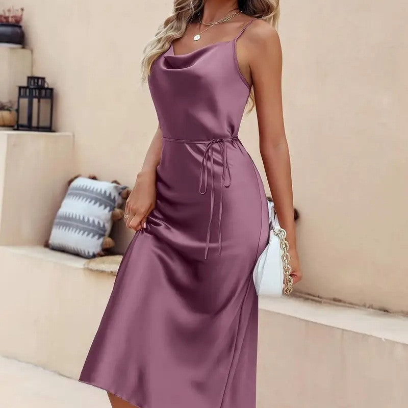 Elegant Fashionable One-piece Dress with Straps Summer Evening Gown