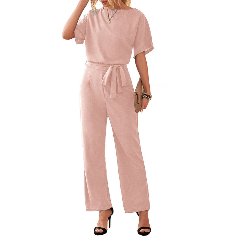 Casual Drawstring Wide-Leg Jumpsuit