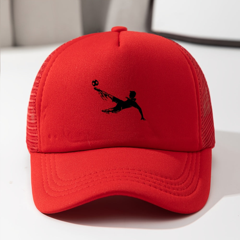 Unisex Mesh Print Baseball Cap – Breathable Sunshade Trucker Hat for Kids