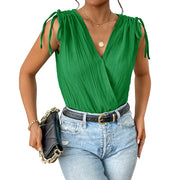 Chic V-Neck Contrast Stitching Romper