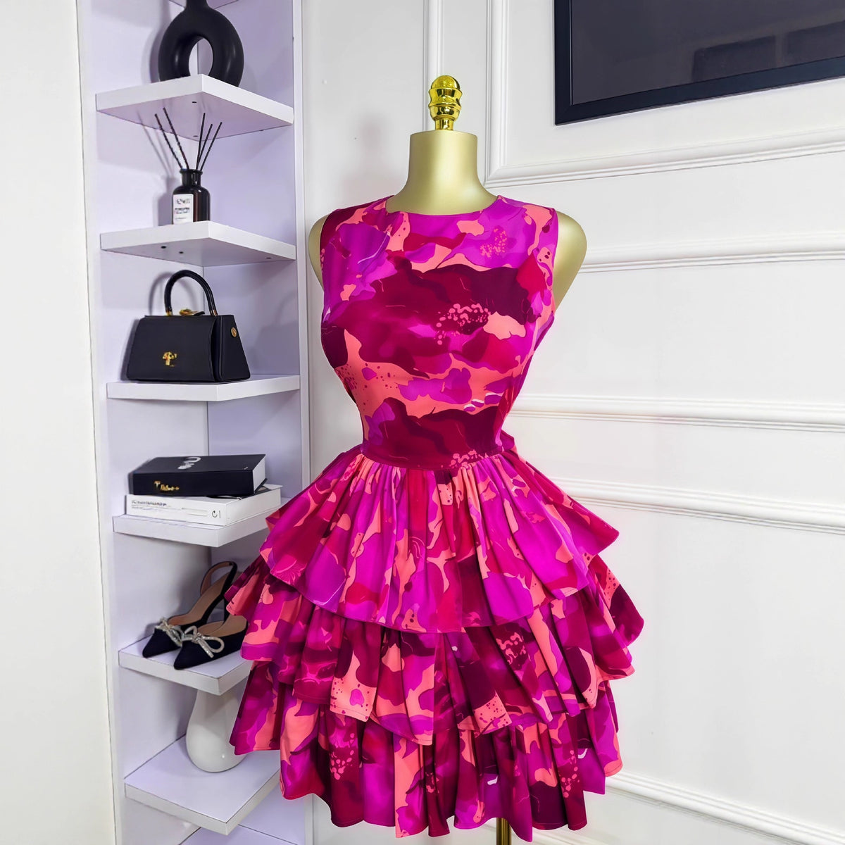 Ruffled Short Three-tiered Cake Skirt