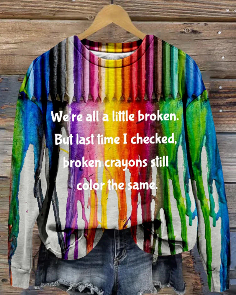 Women's Minimalist Casual Printed Long Sleeve Hoodie