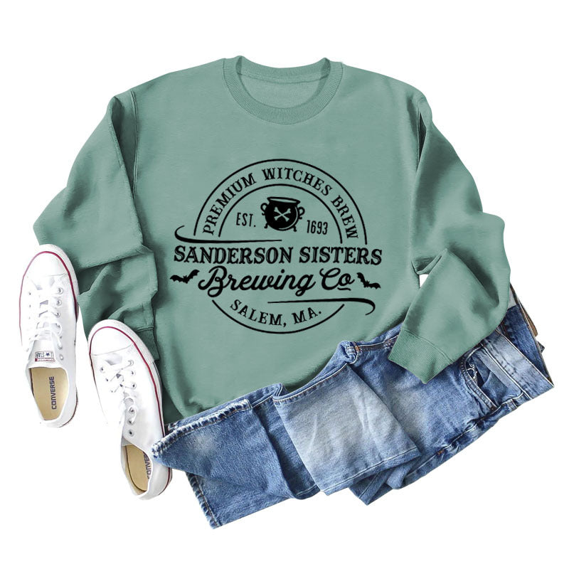 Cozy Alphabet Print Long Sleeve Casual Sweatshirt