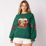Women's Christmas Sequined Round Neck Casual Sweatshirt