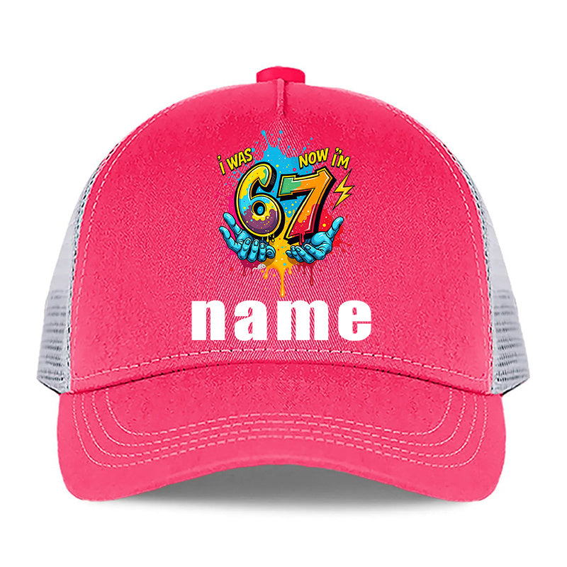 Custom Name Baseball Cap with Hands-Holding Graphic – Sun-Protective All-Season Hat for Teens