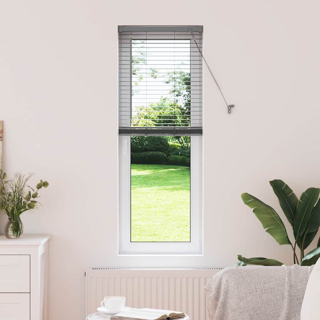 Window Blind with Curtains, Silver; Window Blind with