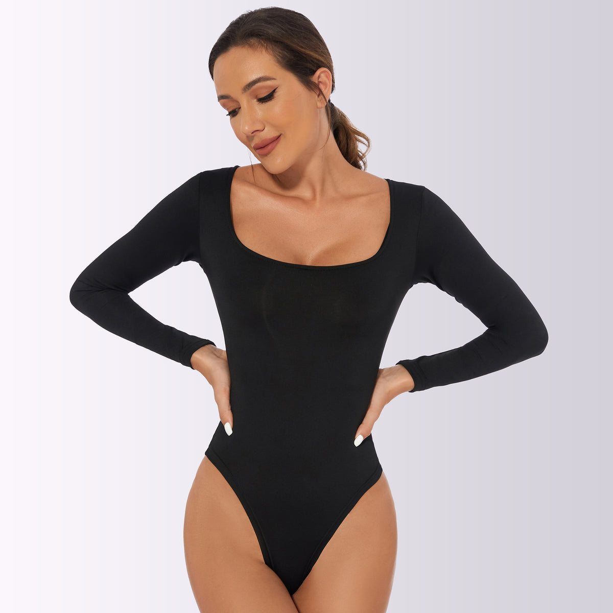 Women's Slim Fit U-Collar Polyester Jumpsuit