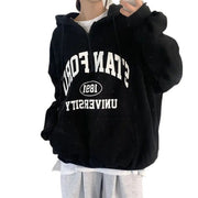 Women's Letter Print Full-Zip Fleece Hoodie