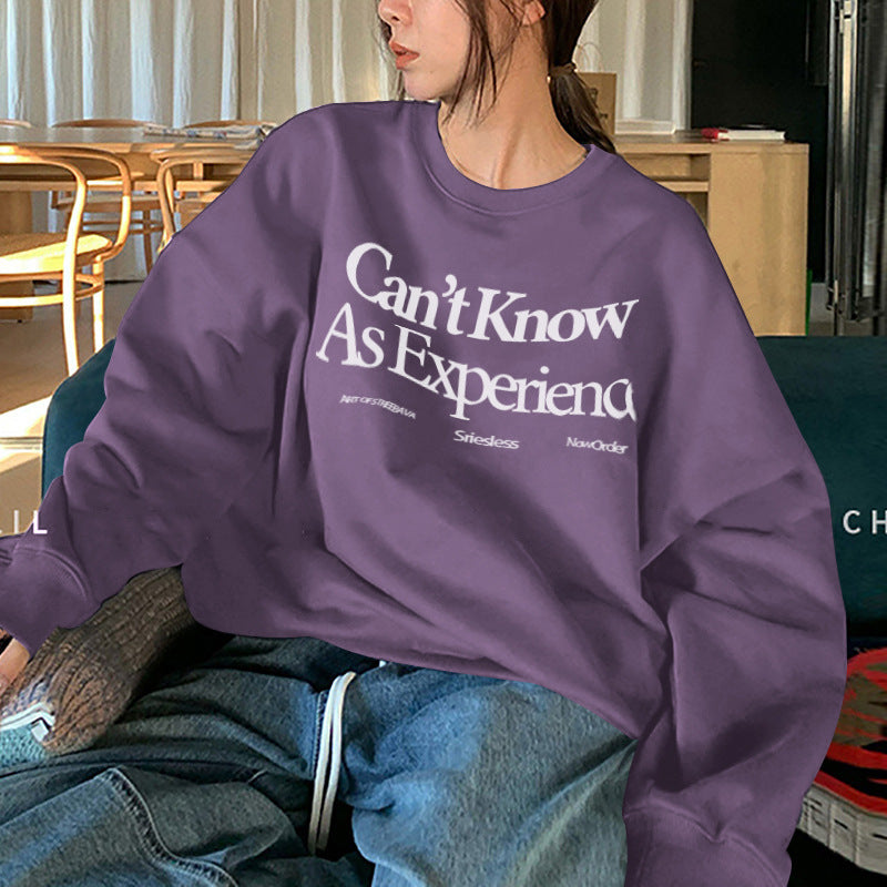 Fleece-Lined Vintage Casual Pullover Sweatshirt