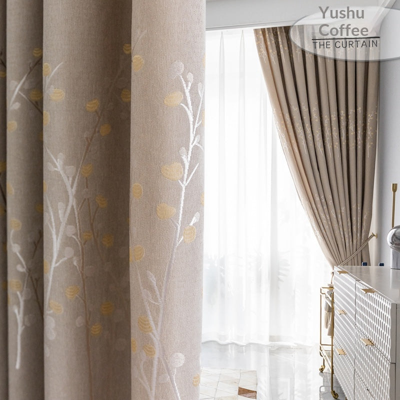 Ready-made Blackout Curtains Thickened Sun-blocking Fabric No Drilling Required Fully Hook-compatible